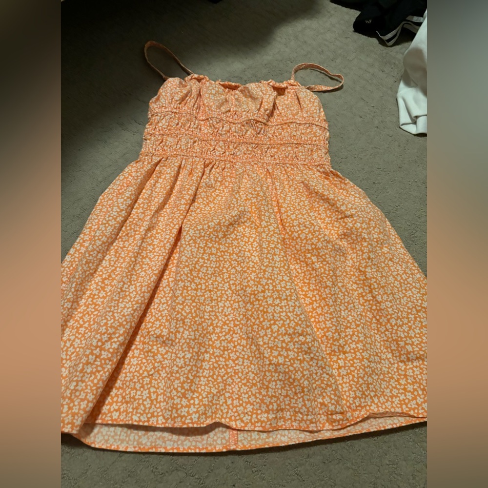 Orange Pattern Mini Dress